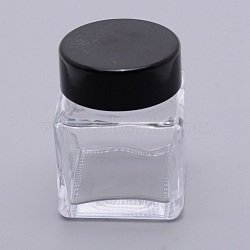 Glass Fountain Pen Ink Bottle, with ABS Plastic Bottle Cap, Cuboid, Clear, 3.85x3.85x5.05cm, Capacity: 30ml(AJEW-WH0188-33)