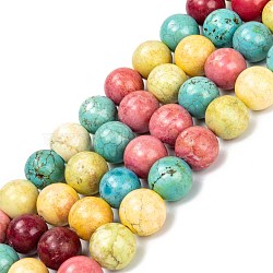 Natural Howlite Beads Strands, Dyed & Heated, Round, 13.5~15mm, Hole: 1~1.4mm, about 29pcs/strand, 15.94 inch(40.5cm)(G-C180-22B)