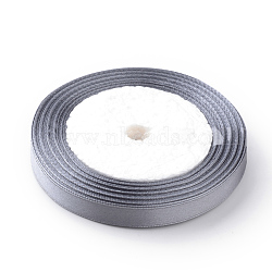 High Dense Single Face Satin Ribbon, Polyester Ribbons, Slate Gray, 3/8 inch(9~10mm), about 25yards/roll, about 10rolls/group(SRIB-Q009-10mm-180)