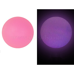 Round Luminous Silicone Beads, Chewing Beads For Teethers, DIY Nursing Necklaces Making, Glow in the Dark, Hot Pink, 15mm(LUMI-PW0004-009B-05)