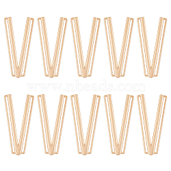 10Pcs Alloy Bikini Clips, Bra Clasp Replacement Part, Lingerie Chest Closure, V Shape, Golden, 66x33x2.8mm, Inner Diameter: 60x1.8mm(FIND-FH0009-22G)