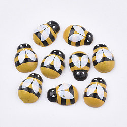 Spray Painted Wooden Cabochons, Printed, Bees, Gold, 18.5~19.5x13~14x5.5~7mm(X-WOOD-Q033-04B)