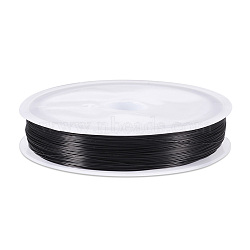 Copper Jewelry Wire, Round, Black, 0.3mm, about 236.22 Feet(72m)/Roll(CWIR-TAC0002-02A-01)