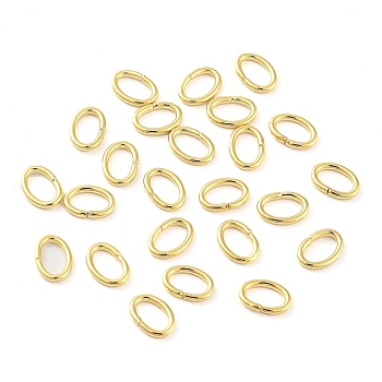 304 Stainless Steel Jump Rings, Closed Jump Rings, Oval, Real 18K Gold Plated, 5x7x1mm, Inner Diameter: 3x5mm