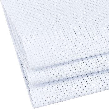 Polycotton(Polyester Cotton) Cross Stitch Fabrics, Aida Cloth, Rectangle, White, 1500x1000x0.7mm