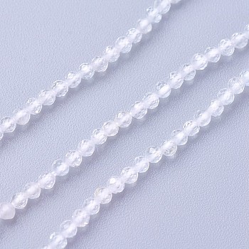 Natural White Topaz Beads Strands, Faceted, Round, 2~2.5mm, Hole: 0.5mm, about 180~200pcs/strand, 14.5~16.1 inch(37~41cm)