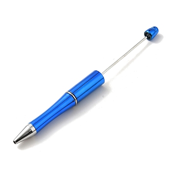 Plastic Beadable Pens, Press Ball Point Pens, for DIY Pen Decoration, Dodger Blue, 146x11.5mm