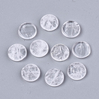 Natural Quartz Crystal Cabochons, Flat Round, 8.5x2mm