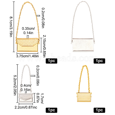 Fingerinspire 4Pcs 4 Style Mini-Display Metal Bags(AJEW-FG0001-59)-2