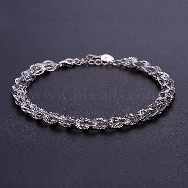 Sterling Silver Chain Bracelets(BJEW-E278-06S)-2