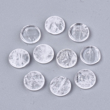 Flat Round Quartz Crystal Cabochons