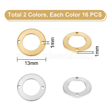 Unicraftale 32 Stück 2 Farben 304 Verbindungsanhänger aus Edelstahl(STAS-UN0049-77)-4