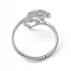 Non-Tarnish 201 Stainless Steel Elephant with Heart Adjustable Ring for Women(RJEW-K238-07P)-2