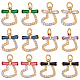 SUPERFINDINGS 12Pcs 6 Colors Rack Plating Brass Micro Pave Cubic Zirconia Charms(ZIRC-FH0001-27)-1