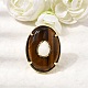 Natural Tiger Eye & Moonstone Cuff Rings(G-B186-03G)-1