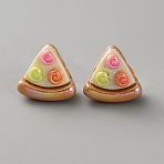 Opaque Resin Beads, Imitation Food, Pizza, 20.5~21x22x9~10mm, Hole: 3mm(FIND-CJC0437-061A)