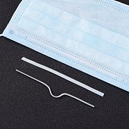 PE Nose Bridge Wire for Mouth Cover, with Galvanized Iron Wire Single Core Inside, DIY Disposable Mouth Cover Material, White, 10cm(3.93 inch) , 4mm wide(AJEW-NB0001-49)