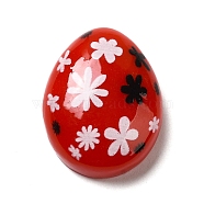Easter Cartoon Opaque Resin Cabochons, Easter Egg, Cerise, 24.5x19x8.5mm(RESI-Q223-02A)