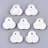 Natural Freshwater Shell Charms, Flower, Seashell Color, 15x15.5x2mm, Hole: 1.6mm(SHEL-S276-115)