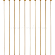 100Pcs Brass Flat Head Pins, Long-Lasting Plated, Real 18K Gold Plated, 63x0.7mm(21 Gauge), Head: 2mm(KK-BC0002-84B)