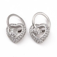 Brass Micro Pave Clear Cubic Zirconia Pendants, Heart with Ring Charms, Platinum, 17mm, Hole: 8mm(KK-E068-VC471)