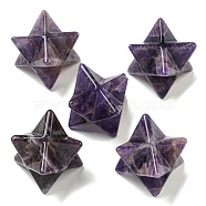 Natural Amethyst Beads, No Hole/Undrilled, Merkaba Star, 25x25x25mm(G-A206-01B-67)