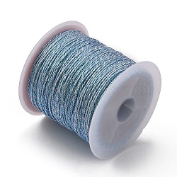 12-Ply Polyester Cords, Round, Light Blue, 0.8mm, about 27.34 Yards(25m)/Roll(X1-OCOR-TAC0008-33D)