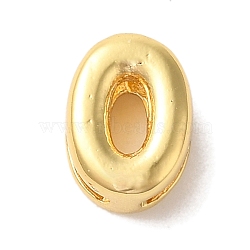 Rack Plating Brass Pendants, Letter Charms, Cadmium Free & Lead Free, Long-Lasting Plate, Real 18K Gold Plated, Letter O, 8x6x4mm, Hole: 3mm(KK-L220-001G-O)