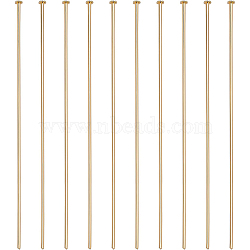 100Pcs Brass Flat Head Pins, Long-Lasting Plated, Real 18K Gold Plated, 63x0.7mm(21 Gauge), Head: 2mm(KK-BC0002-84B)