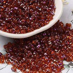 Spray Painted Glass Seed Beads, Peanut, Dark Orange, 4~5x2~2.5x2~2.5mm, Hole: 0.8~0.9mm, about 8500pcs/pound(SEED-F005-05A-04)