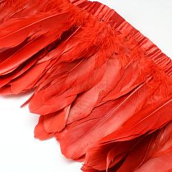 Fashion Goose Feather Cloth Strand Costume Accessories, Red, 100~180x38~62mm, about 2m/bag(FIND-Q040-05O)