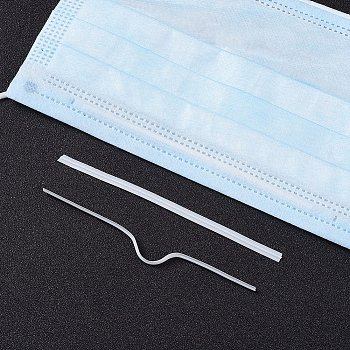 PE Nose Bridge Wire for Mouth Cover, with Galvanized Iron Wire Single Core Inside, DIY Disposable Mouth Cover Material, White, 10cm(3.93 inch) , 4mm wide
