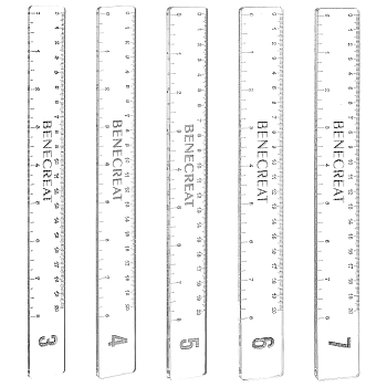 10Pcs 5 Style Acrylic Clay Depth Guides, Rectangle, Clear, 29.5x250x2.5~7mm, 2pcs/style