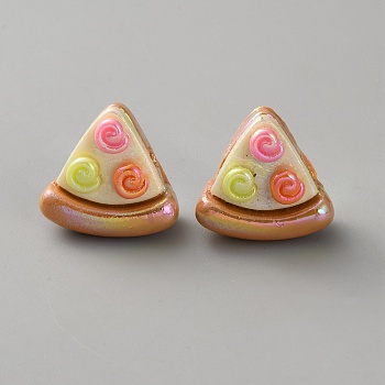 Opaque Resin Beads, Imitation Food, Pizza, 20.5~21x22x9~10mm, Hole: 3mm