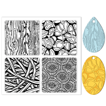 Silicone Clay Texture Mat, Clay Modeling Pattern Pad, Mixed Shapes, 140x140x3mm