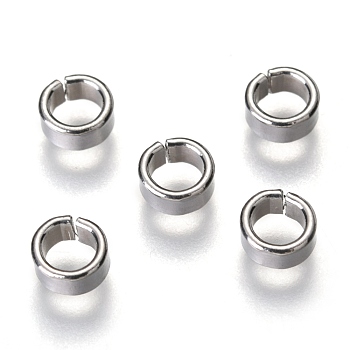 201 Stainless Steel Quick Link Connectors, Flat Round, Stainless Steel Color, 6x2.9mm, Inner Diameter: 4mm