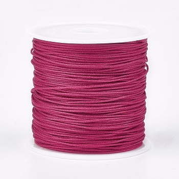 Nylon Thread, Nylon Jewelry Cord for Custom Woven Jewelry Making, Cerise, 0.8mm, about 49.21 yards(45m)/roll