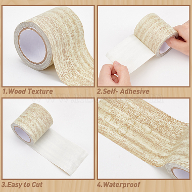 Non-woven Fabrics Imitation Wood Grain Adhesive Tape(DIY-GF0005-14A)-4
