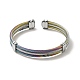 304 Stainless Steel Triple Layer Twist Rope Open Cuff Bangle for Women(BJEW-P283-09M)-2