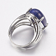 Natural Lapis Lazuli Wide Band Finger Rings(RJEW-K224-A15)-2