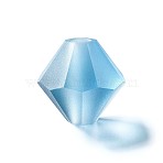 Preciosa&reg Crystal Beads, Czech Crystal, Bicone(451 69 302 Rondelle), 60120 840 Malibu Blue Matt, 4mm, Hole: 0.8mm(X-PRC-BA4-60120-840)