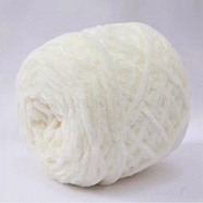 Wool Chenille Yarn, Velvet Cotton Hand Knitting Threads, for Baby Sweater Scarf Fabric Needlework Craft, Snow, 5mm, 95~100g/skein(PW22070155843)