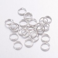 Iron Split Rings, Double Loops Jump Rings, Cadmium Free & Lead Free, Silver Color Plated, 7x1.4mm, about 6.3mm inner diameter, about 12000pcs/1000g(JRDS7mm)