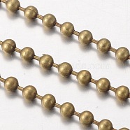 Iron Ball Chains, Soldered, with Spool, Lead Free and Nickel Free, Antique Bronze Color, Bead: 3.2mm, about 164.04 Feet(50m)/roll(CHB004Y-AB)