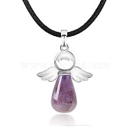 Angel Natural Amethyst Pendant Necklaces, No Size(OH8264-05)