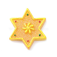 Christmas Opaque Resin & Plastic Imitation Biscuits Decoden Cabochons, Sandy Brown, Star, 26.5x23x4.5mm(RESI-K019-54A)