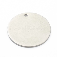 304 Stainless Steel Pendants, Stamping Blank Tag, Flat Round, Stainless Steel Color, 15x1mm, Hole: 1.4mm(X-STAS-H157-01E-P)