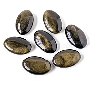 Oval Natural Golden Sheen Obsidian Healing Massage Palm Stones, Pocket Worry Stone, for Anxiety Stress Relief Therapy, 54x34mm(WG38727-01)