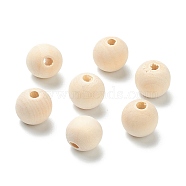 Natural Unfinished Wood Beads, Round Wooden Loose Beads, Wheat, 16x15mm, Hole: 4mm, about 420pcs/500g(WOOD-XCP0001-19D)