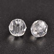 Transparent Acrylic Beads, Clear Faceted Round, Clear, 6mm, Hole: 1.5mm, about 4300pcs/500g(DB6mmC01)
